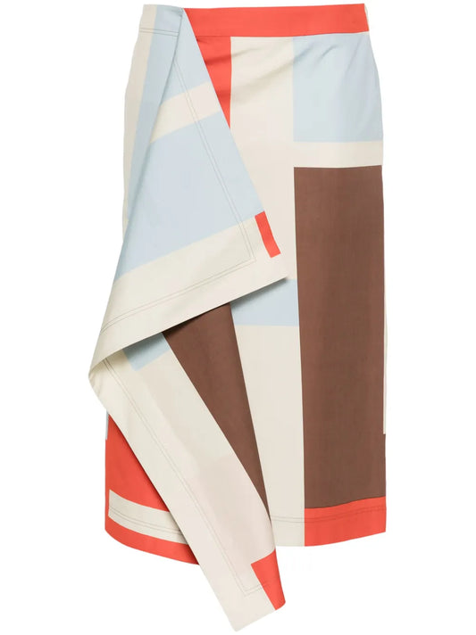 Ff Puzzle-Print Midi Skirt