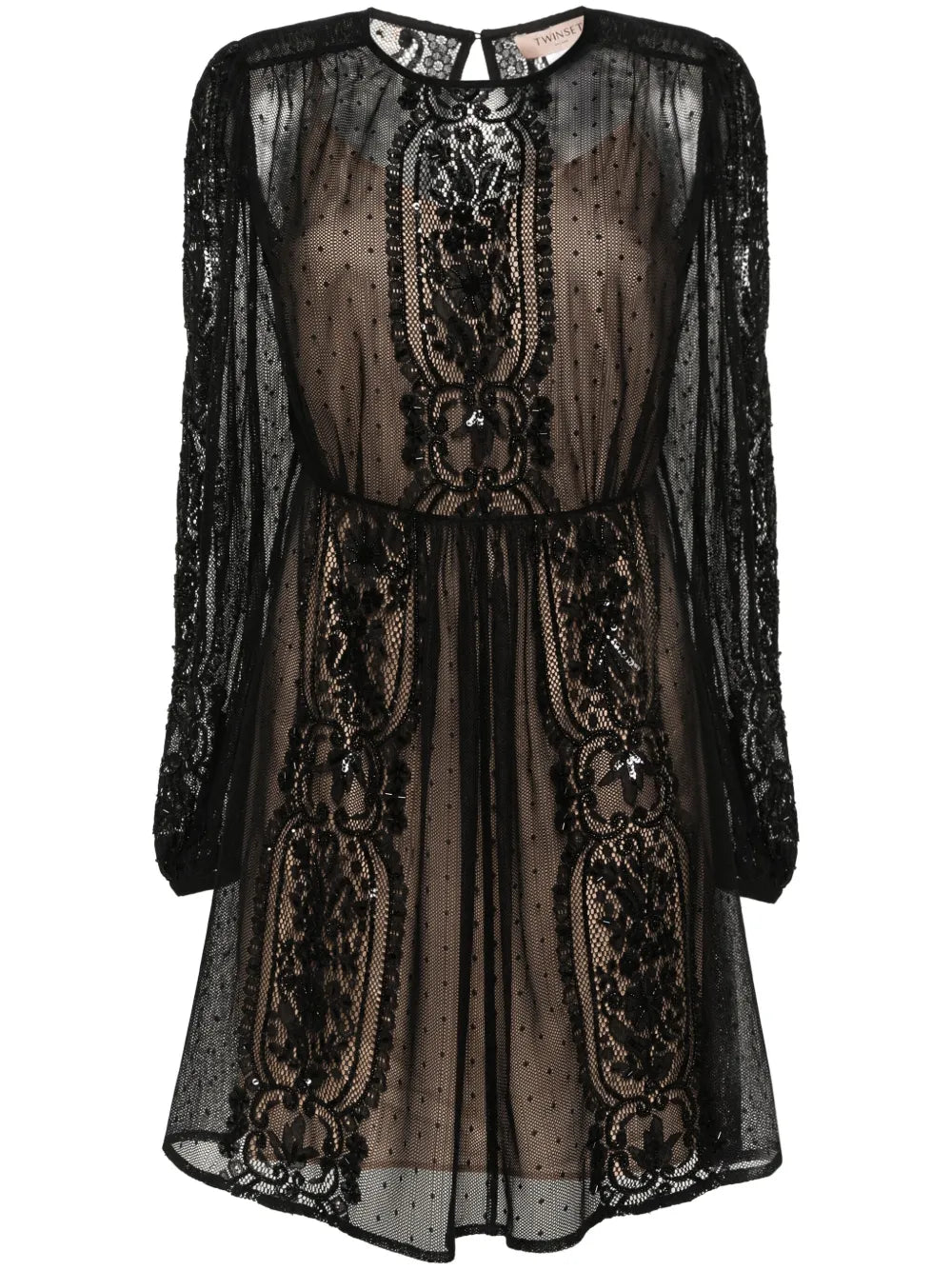 Floral-Lace Mini Dress