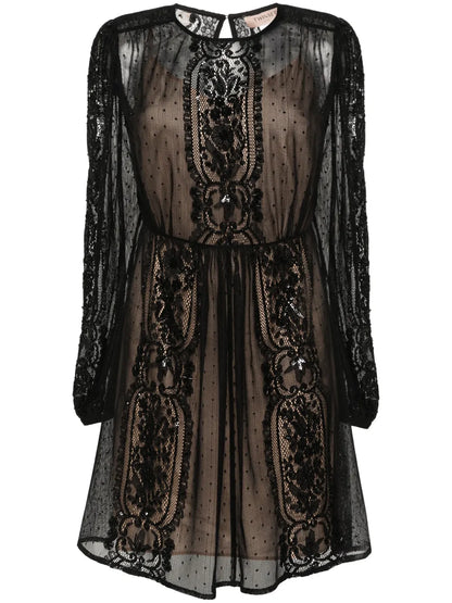 Floral-Lace Mini Dress