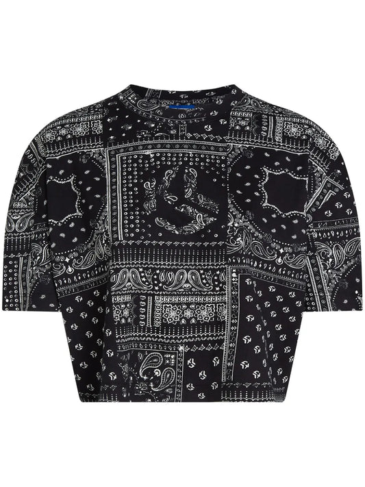 Patterned Cropped T-Shirt