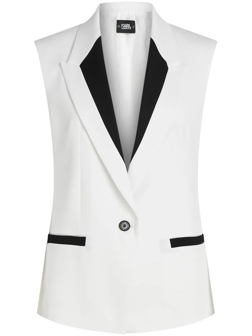 Contrast-Lapel Tailored Gilet