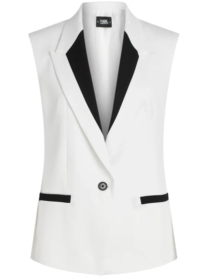 Contrast-Lapel Tailored Gilet