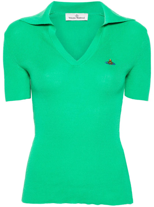 Orb-Embroidery Knitted Top