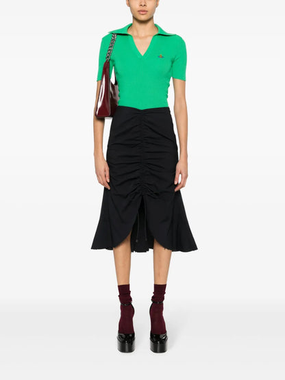 Orb-Embroidery Knitted Top