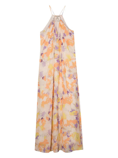 Abstract-Pattern Logo-Plaque Dress