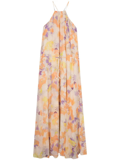 Abstract-Pattern Logo-Plaque Dress