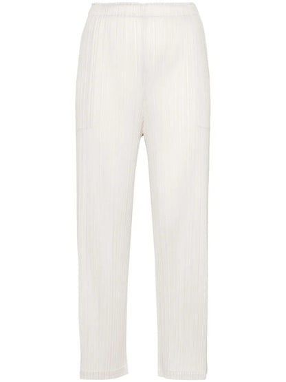 Plissé Straight-Leg Trousers