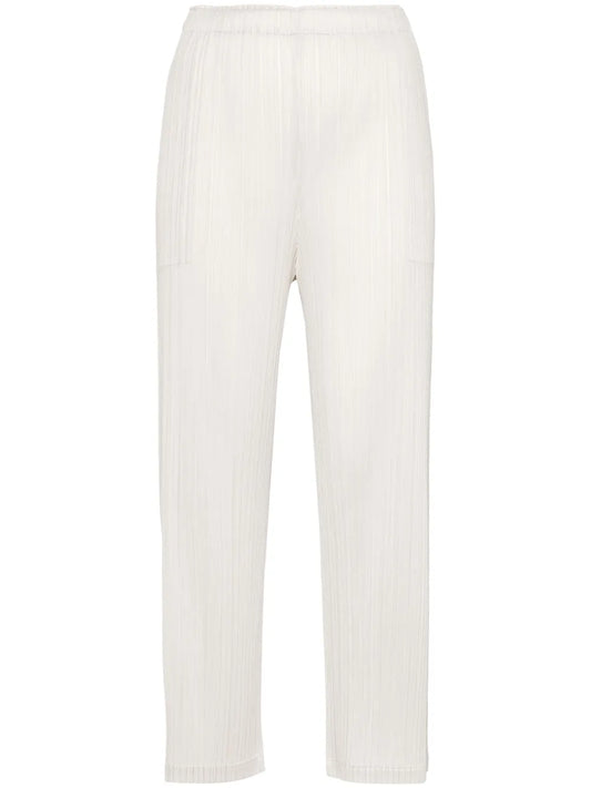 Plissé Straight-Leg Trousers