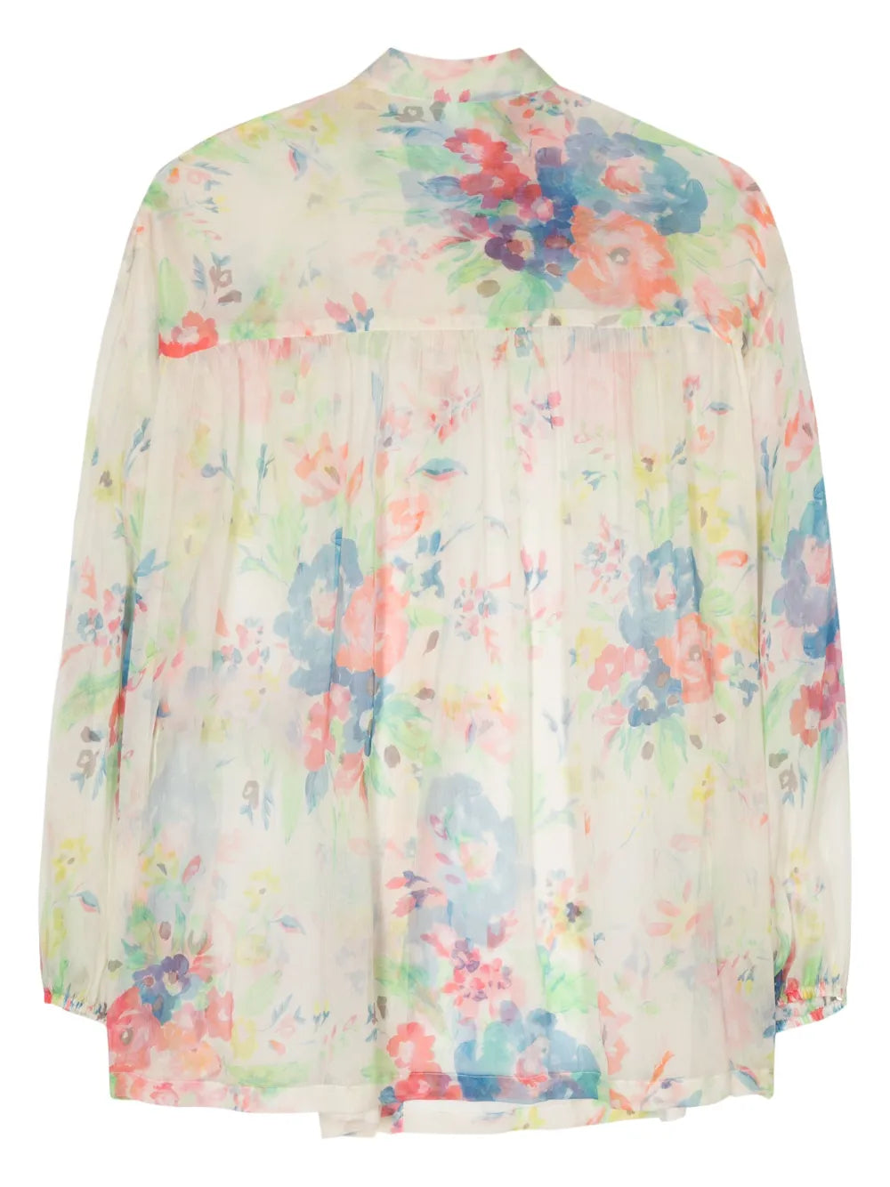 Floral-Print Crepon Shirt