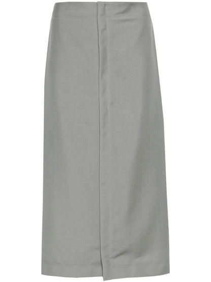 Embroidered-Logo Midi Skirt