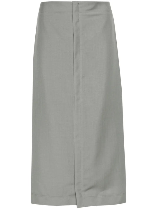 Embroidered-Logo Midi Skirt