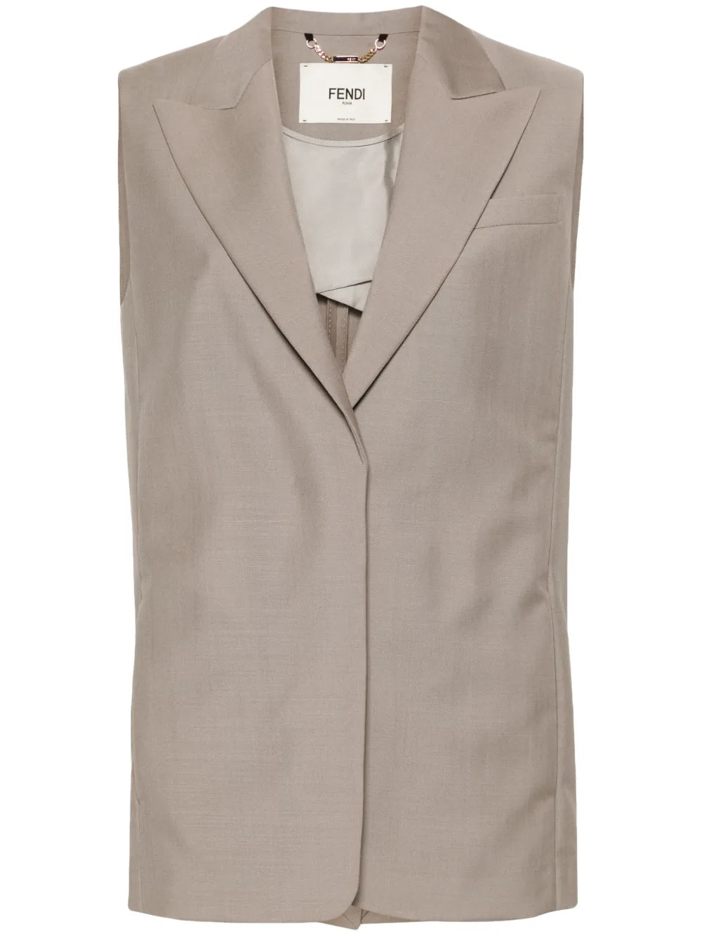 Embroidered-Logo Mohair-Wool Waistcoat