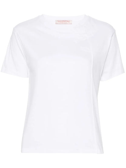 Floral-Appliqué Cotton T-Shirt