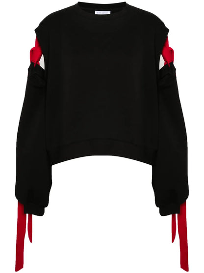 Stamp Cold-Shoulder Sweatshirt