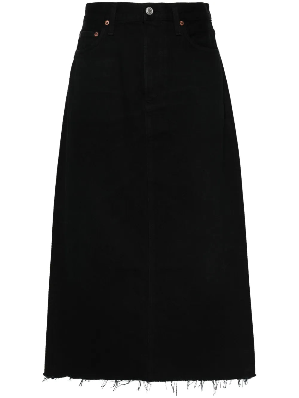 Frayed Midi Skirt