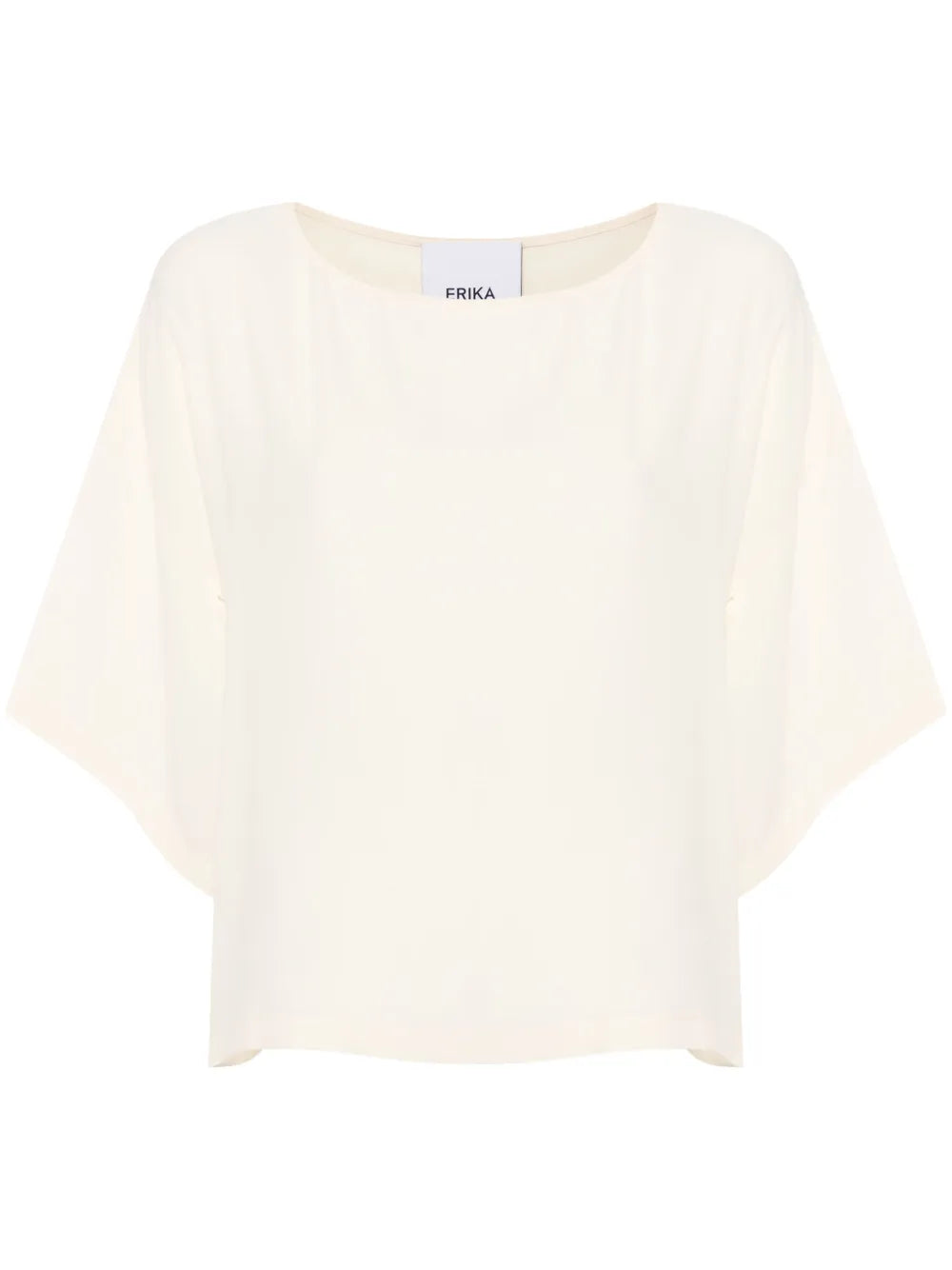 Boat-Neck Crepe Blouse