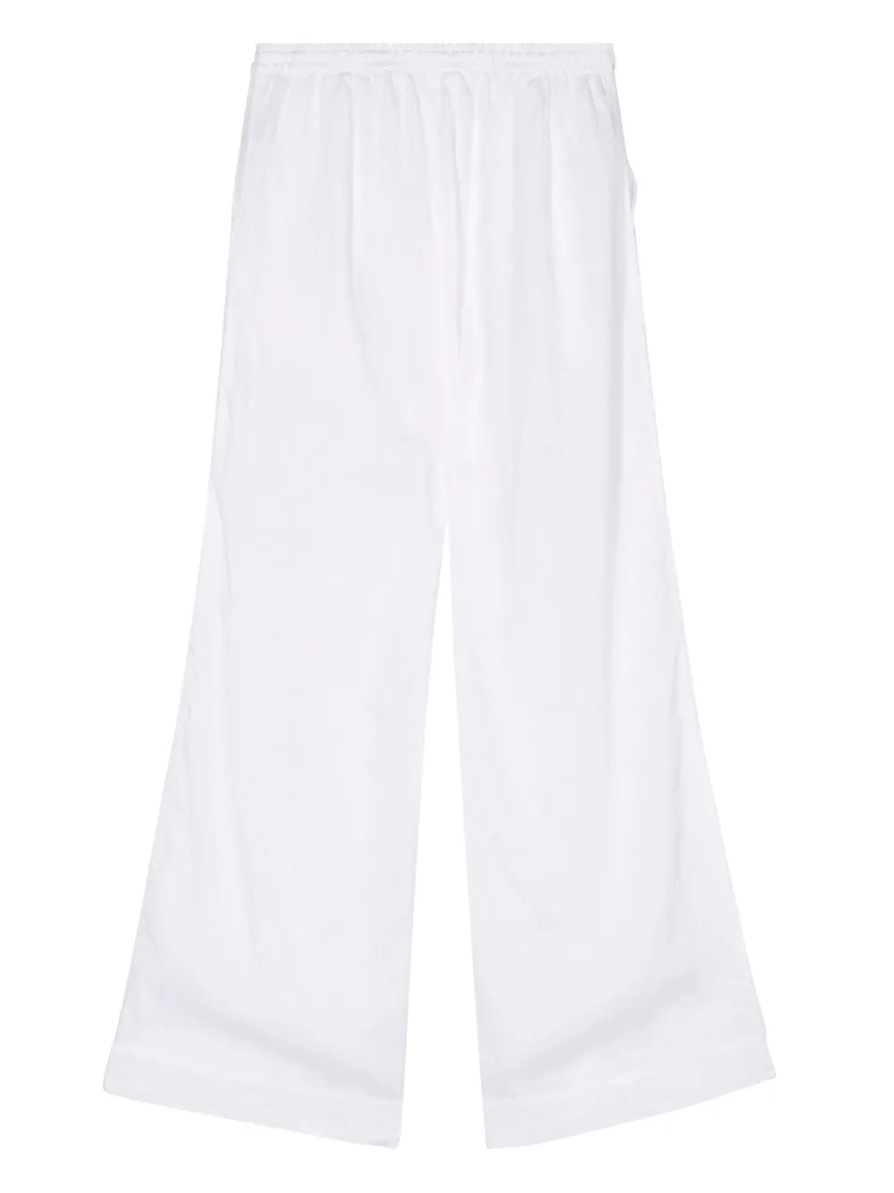 Floral-Embroidered Linen Trousers