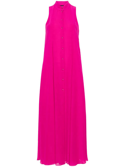 Textured Pleated Midi Dress