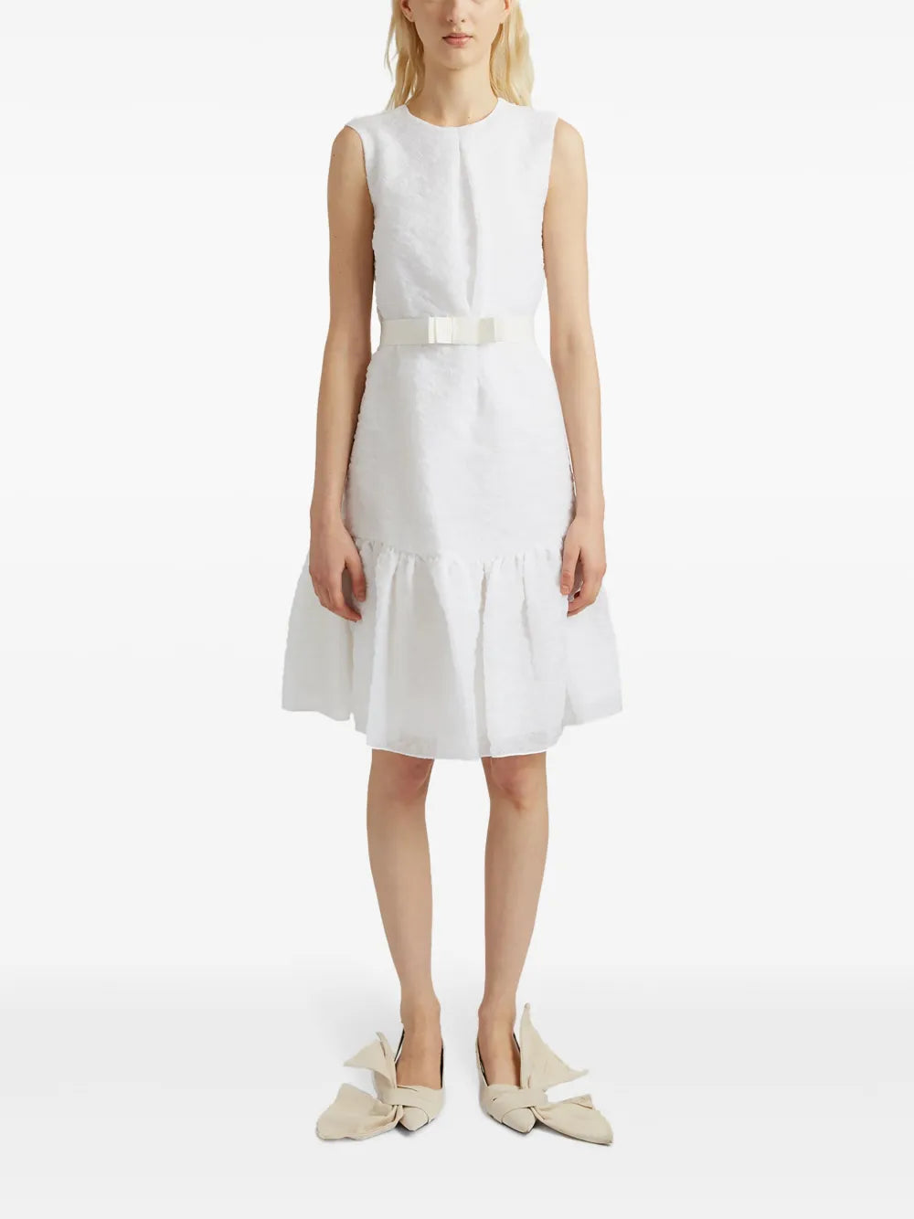 Maple Organza-Cloque Belted Dress