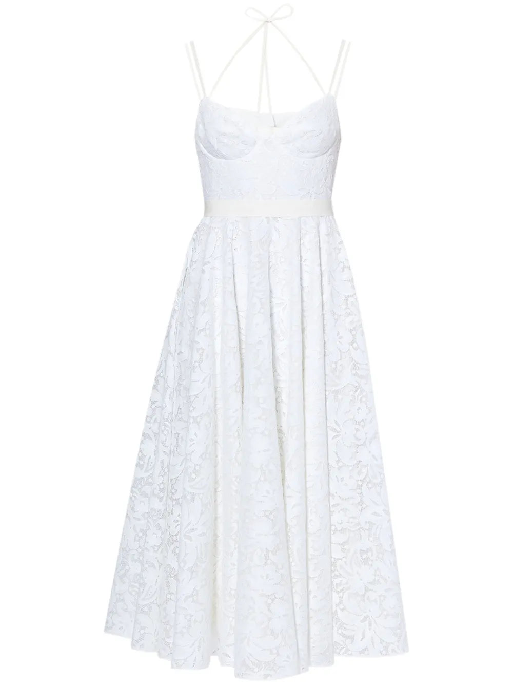 Rea Strap-Detail Lace Gown