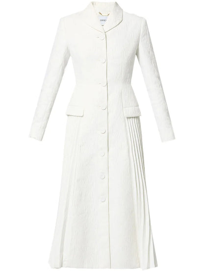 Calla Pleat-Detail Cloqué Coat