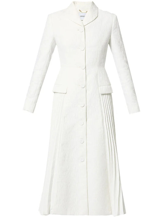 Calla Pleat-Detail Cloqué Coat