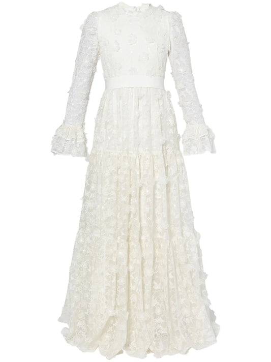 Alvaro Floral-Cutwork Silk-Organza Gown