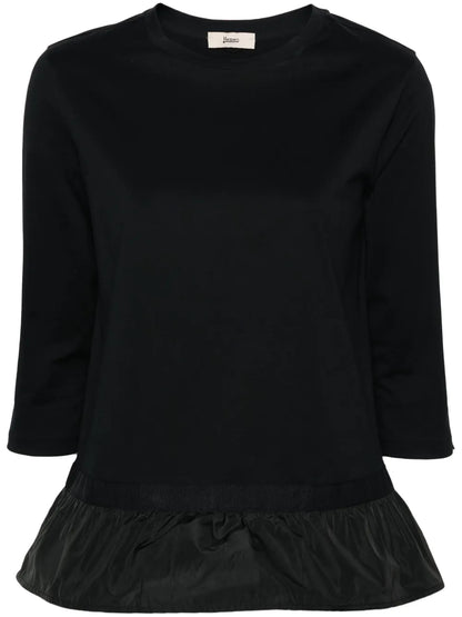 Peplum-Hem Cotton T-Shirt
