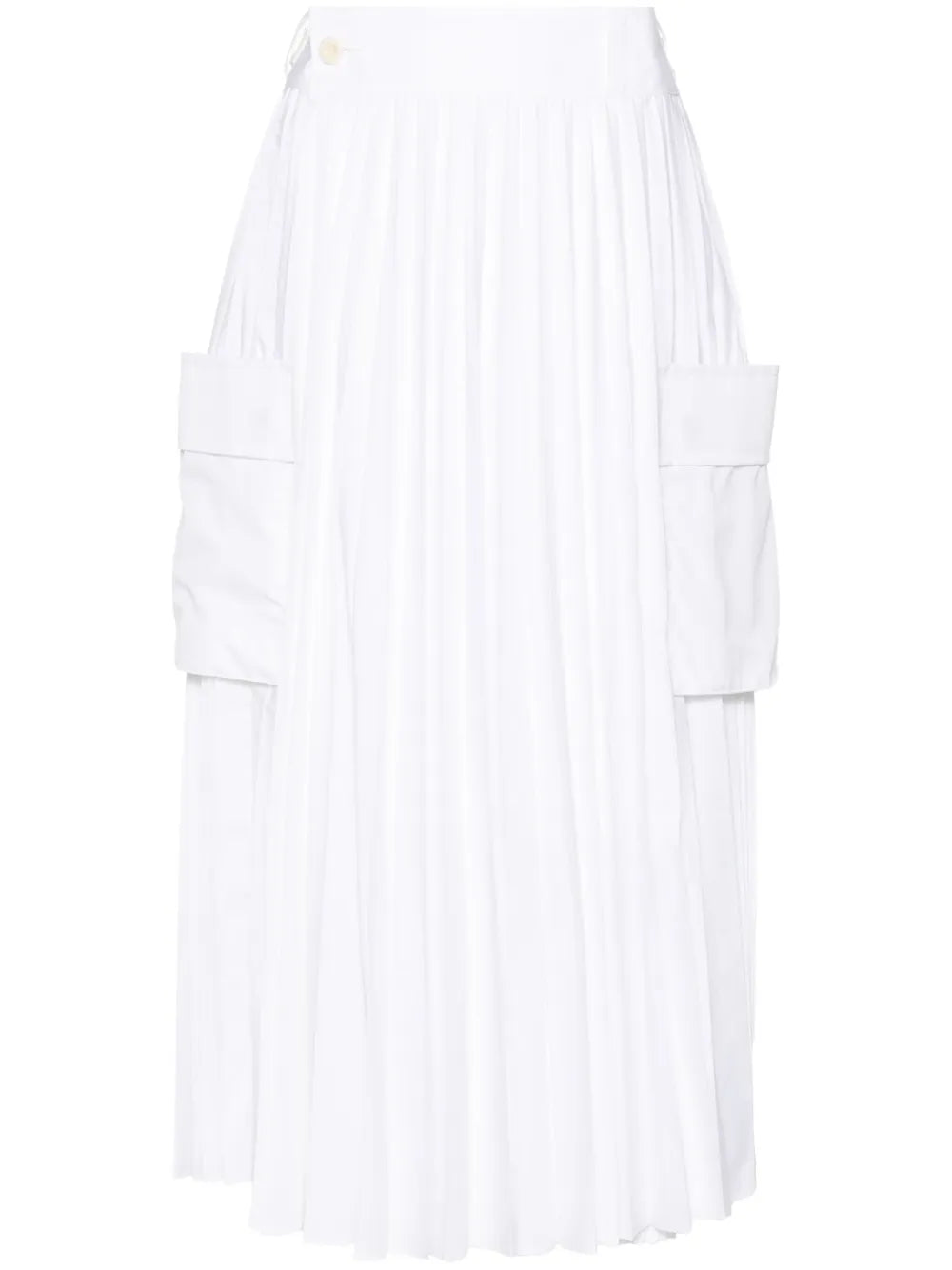 Pleated Cotton-Poplin Skirt