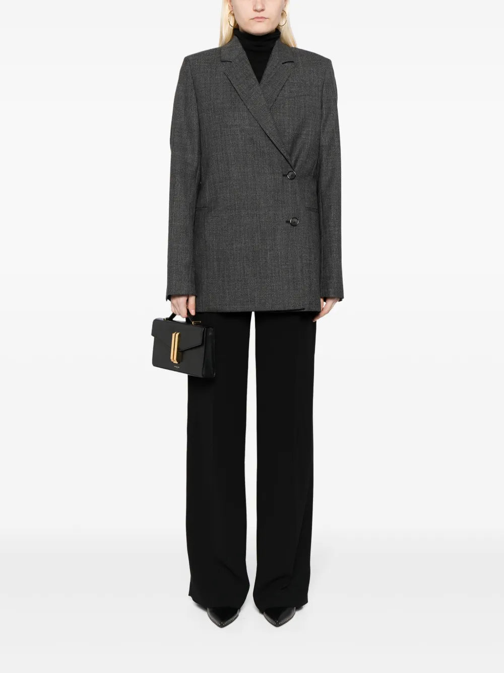 Mélange Double-Breasted Blazer