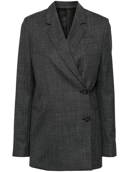 Mélange Double-Breasted Blazer