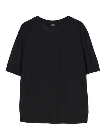 Fine-Knit Short-Sleeved Jumper