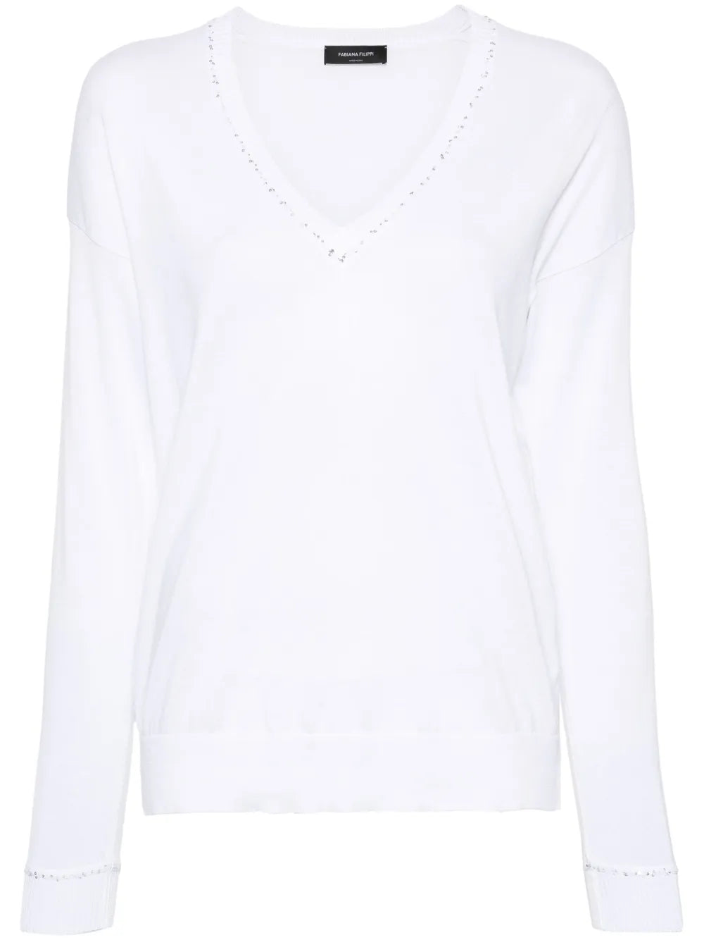 Sequin-Detail Cotton Jumper