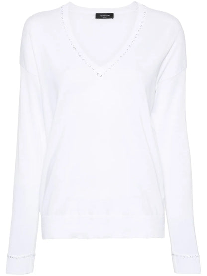 Sequin-Detail Cotton Jumper