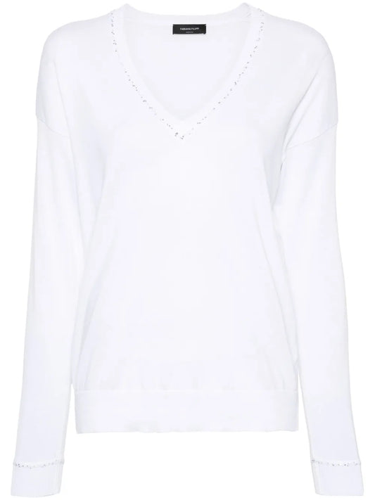 Sequin-Detail Cotton Jumper