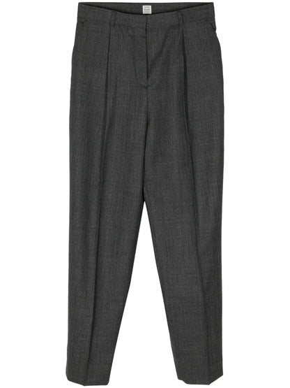 Mélange-Effect Tailored Trousers