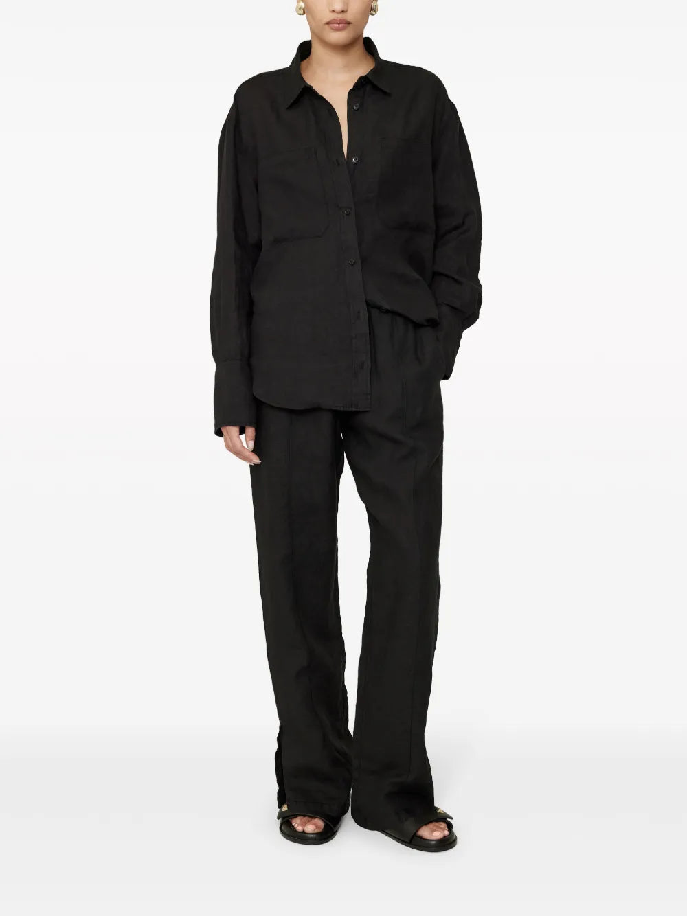 Long-Sleeve Linen Shirt