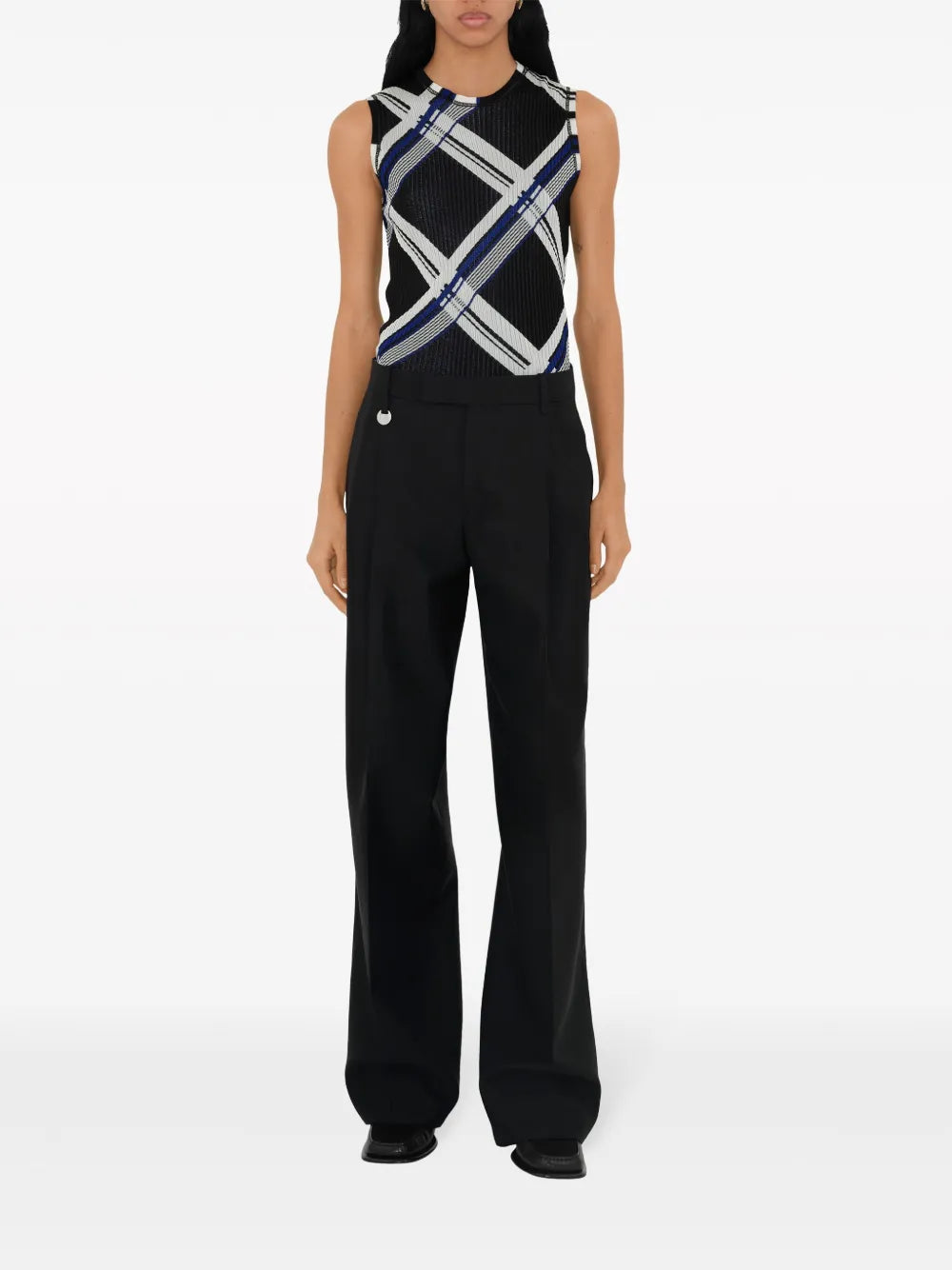 Checked Silk Knitted Vest