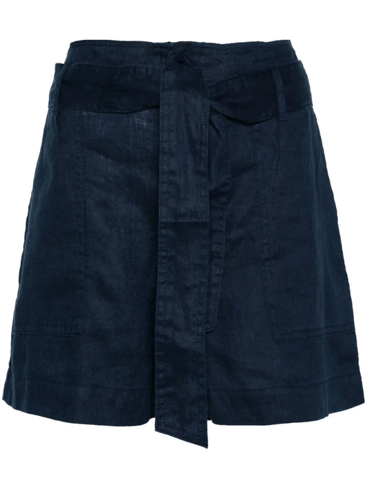 Belted Linen Shorts