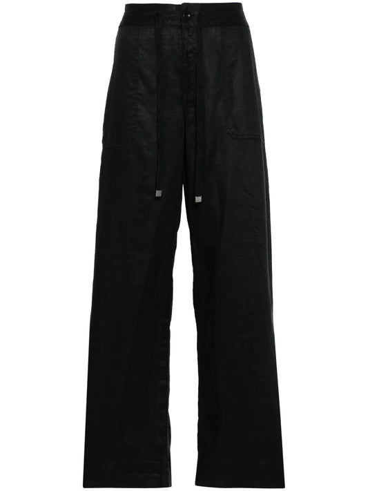 Drawstring-Waist Linen Trousers