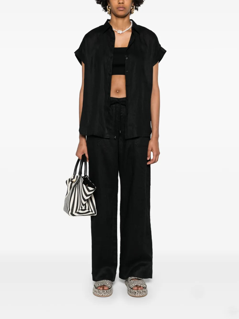 Drawstring-Waist Linen Trousers