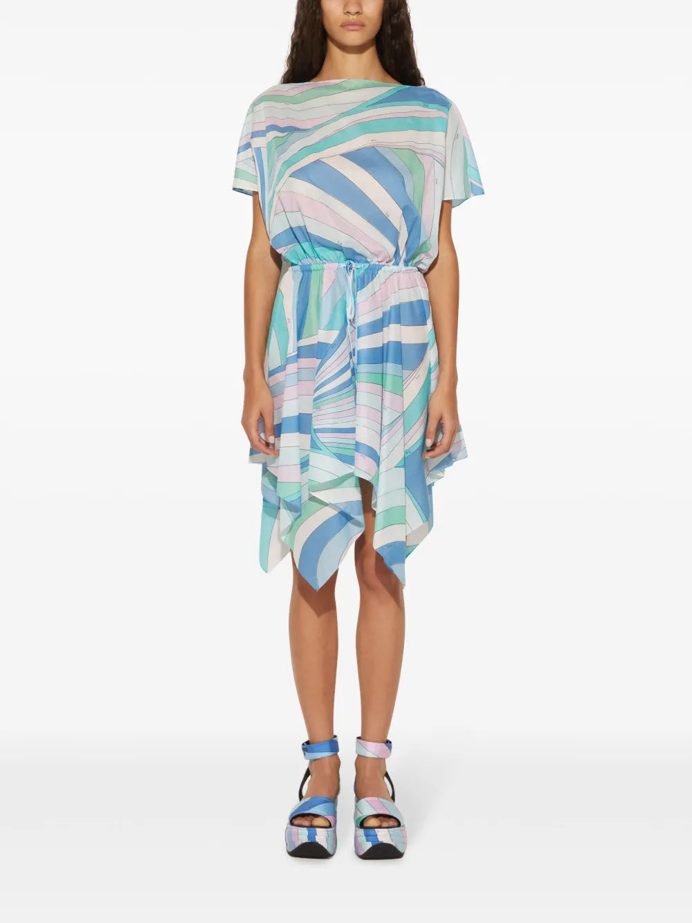 Iride-Print Cotton Minidress