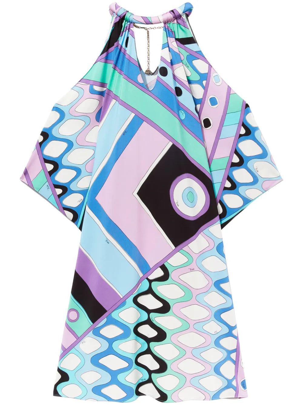 Vivara-Print Cold-Shoulder Dress