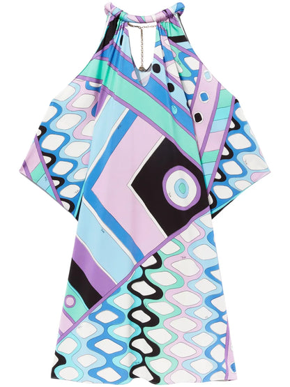 Vivara-Print Cold-Shoulder Dress