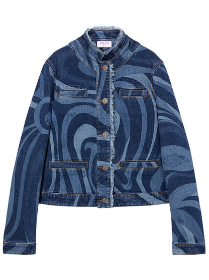 Marmo-Print Denim Jacket