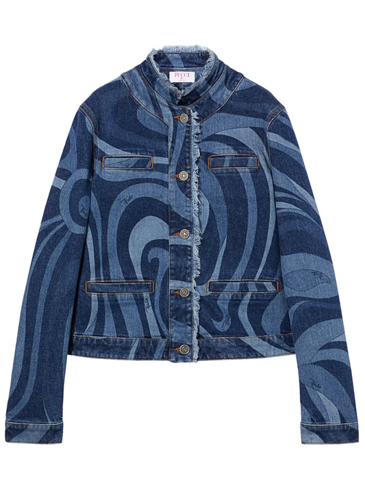 Marmo-Print Denim Jacket