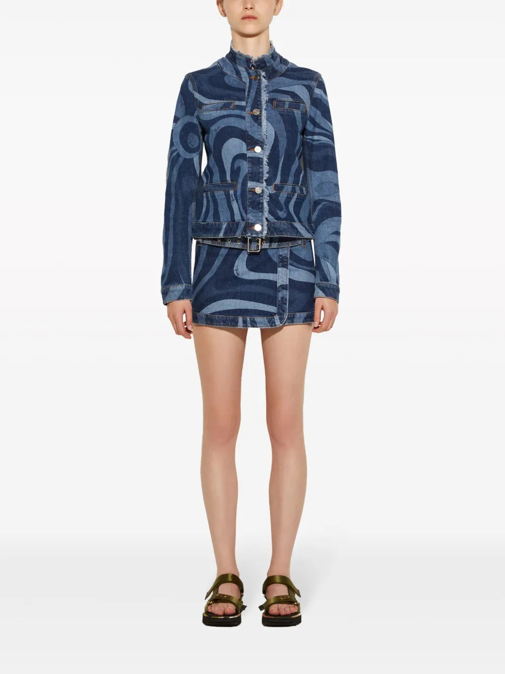 Marmo-Print Denim Jacket