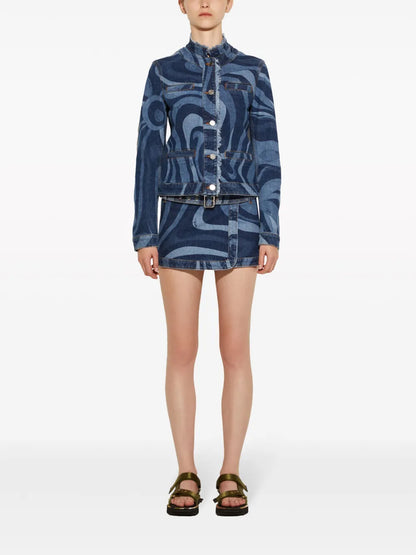 Marmo-Print Denim Jacket