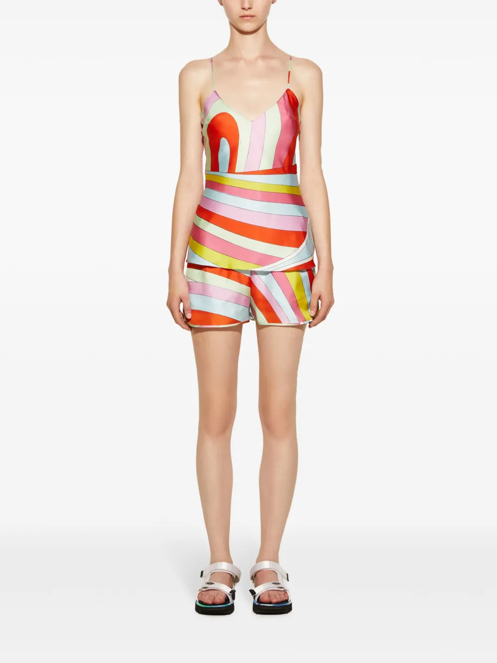 Iride-Print Silk Camisole Top