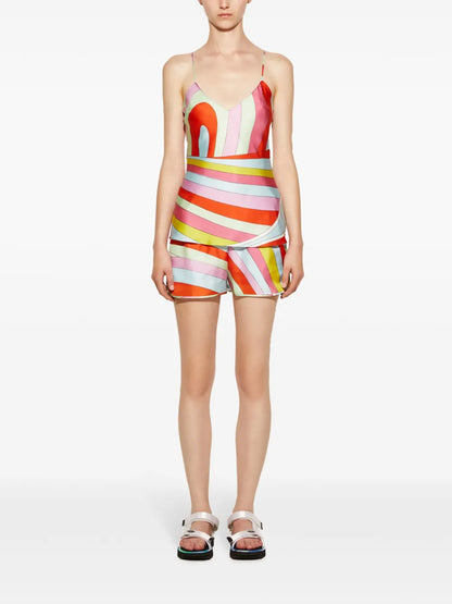 Iride-Print Silk Camisole Top